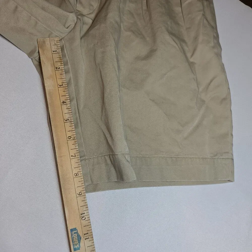 Polo Ralph Lauren Chino Shorts Men's 36 Tan Khaki Beige Classic Fit Pleated 8.5